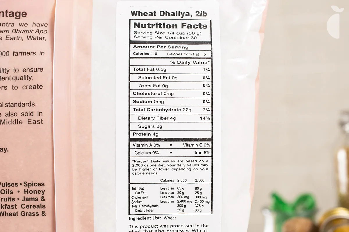 Wheat Dhaliya Whole Wheat Grits — 2 lb