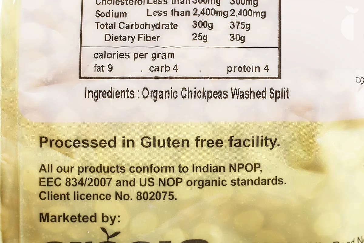 Chickpeas Split Washed Chana Dal — 2 lb