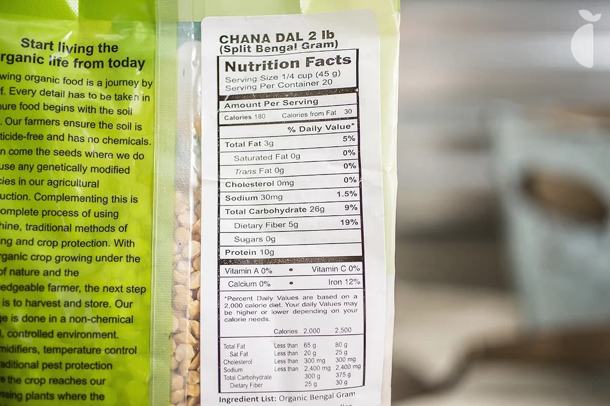 Chickpeas Split Hulled Chana — 2 lb