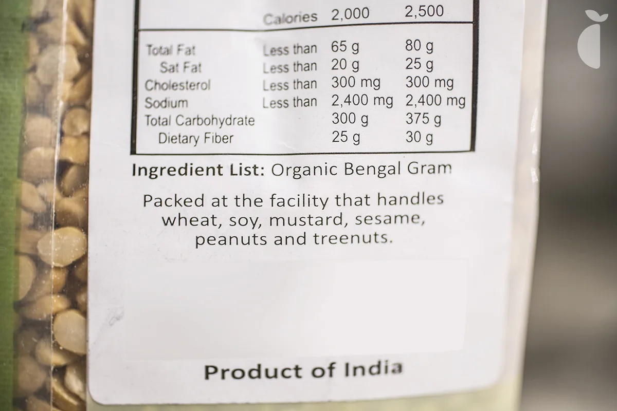 Chickpeas Split Hulled Chana — 2 lb